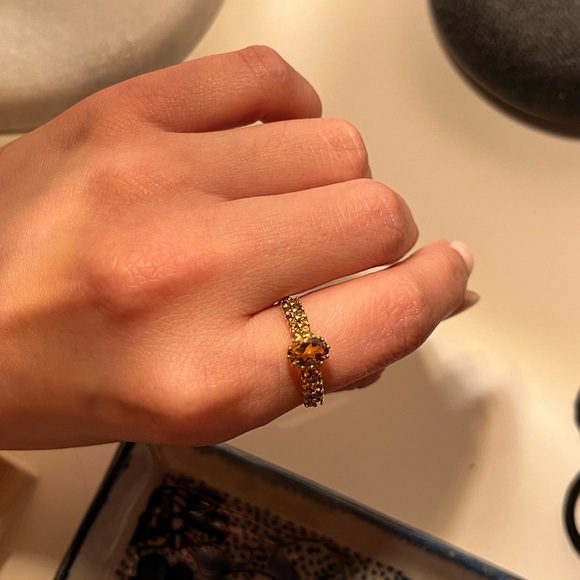 Vintage 10Kt Yellow Gold Citrine Ring. Ring size: 7.75 - Picture 9 of 16